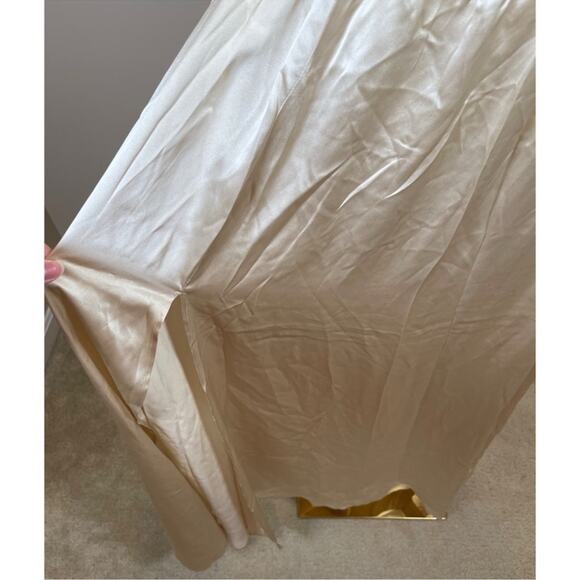 Reformation Alani Silk Halterneck Open Back Ivory White Maxi Dress Size 14 - Picture 8 of 12